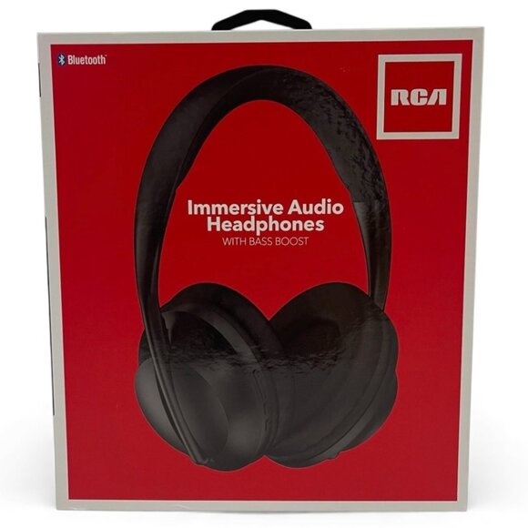 RCA Immersive Bluetooth Audio Headphones With Bass Boost, Black, New - Picture 1 of 12